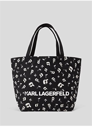 KARL LAGERFELD Siyah - Beyaz Kadın 47x32x17 cm Omuz Çantası 235W3992999 