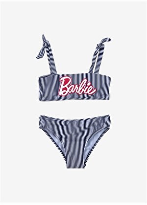 Barbie Lacivert - Beyaz Kız Çocuk Bikini Takım BRB4SG-BKİ6003