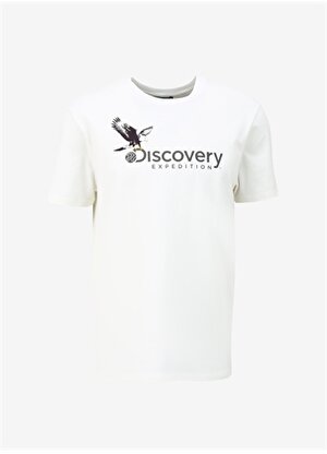 Discovery Expedition Beyaz Erkek Bisiklet Yaka Basic Baskılı T-Shirt D4SM-TST3306 
