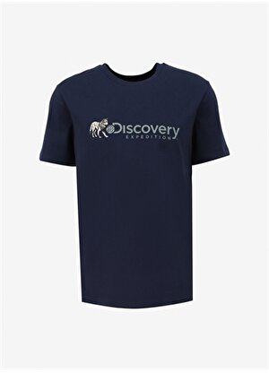 Discovery Expedition İndigo Erkek Bisiklet Yaka Basic Baskılı T-Shirt D4SM-TST3308 