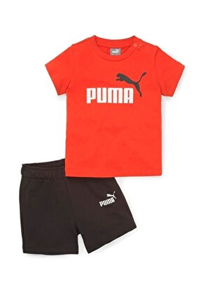 Puma Siyah - Kırmızı Erkek Eşofman Takımı 84583951-Minicats Tee & Shorts Set