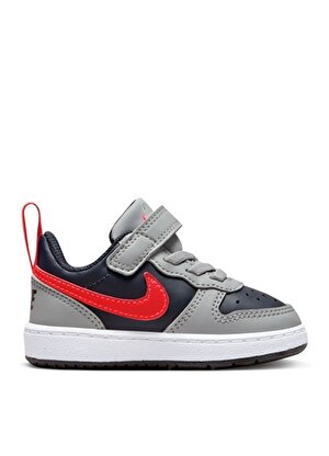 Nike Gri - Kırmızı - Siyah Bebek Yürüyüş Ayakkabısı DV5458-003 COURT BOROUGH LOW RECRAF