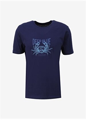 Mavi Düz Yaka Düz Koyu Lacivert Erkek T-Shirt M0612032-84371_DEEP BLUE TİŞÖRT
