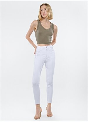 Mavi SERENAY Yüksek Bel Dar Paça Skinny Fit Beyaz Kadın Denim Pantolon M100980-83673