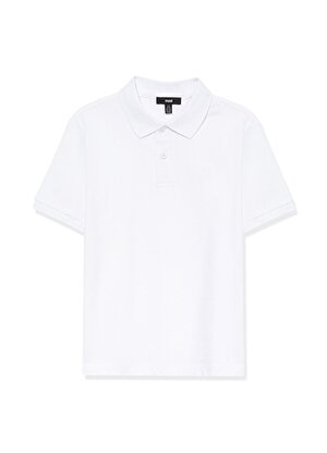 Mavi Düz Beyaz Erkek Çocuk T-Shirt BASIC POLO YAKA TİŞÖRT White