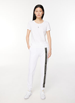 EA7 Lastikli Bel Normal Beyaz Kadın Pantolon 6RTP66