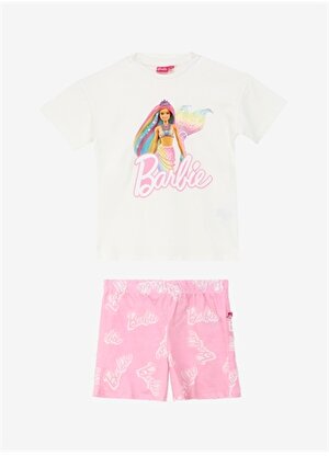 Barbie Desenli Pembe Kız Çocuk Pijama Takımı BRB4SG-PJM6040