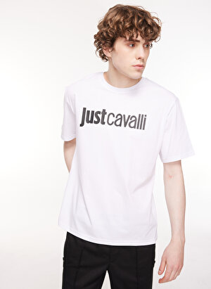 Just Cavalli Bisiklet Yaka Beyaz Erkek T-Shirt 75OAHT00
