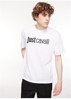Just Cavalli Bisiklet Yaka Beyaz Erkek T-Shirt 75OAHT00