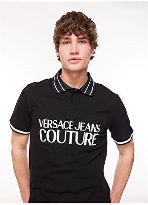 Versace Jeans Couture Siyah Erkek Polo T-Shirt 75GAGT03CJ01T899