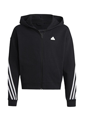 adidas Düz Kız Çocuk Siyah Sweatshırt IC0118-G FI 3S FZ