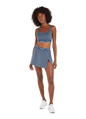 Calvin Klein Mavi Lastikli Bel Kadın Etek 00GWS4T9015BX-WO  - WOven Skirt  