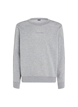 Calvin Klein Gri Erkek Bisiklet Yaka Normal Kalıp Sweatshirt 00GMS4W337MUS-PW - PULLOVER 