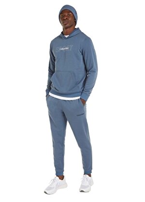 Calvin Klein Mavi Erkek Kapüşon Yaka Sweatshirt 00GMS4W3395BX-PW - GRAPHIC SWEAT  
