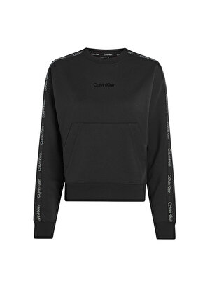 Calvin Klein Siyah Kadın Bisiklet Yaka Sweatshirt 00GWS4W341BAE-PW - Pullover Cropped  