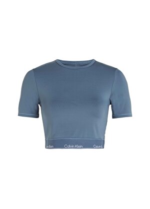 Calvin Klein Mavi Kadın Bisiklet Yaka T-Shirt 00GWS4K1945BX-WO - SS Crop T-Shirt  