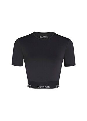 Calvin Klein Siyah Kadın Bisiklet Yaka T-Shirt 00GWS4K194BAE-WO - SS Crop T-Shirt  