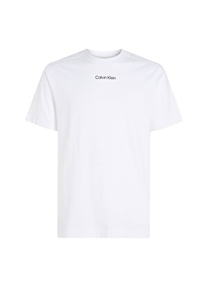 Calvin Klein Beyaz Erkek Bisiklet Yaka Normal Kalıp T-Shirt 00GMS4K174YAA-PW - SS TEE