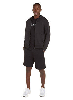 Calvin Klein Siyah Erkek Kapüşon Yaka Zip Ceket 00GMS4J417BAE-PW -  FULL ZIP HOODIE  