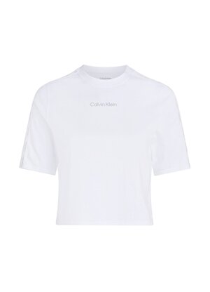 Calvin Klein Beyaz Kadın Bisiklet Yaka Normal Kalıp T-Shirt 00GWS4K234YAA-PW - SS Crop T-Shirt 