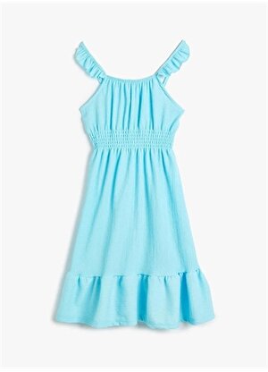 Koton Mavi Kız Çocuk Mini Elbise 4SKG80029AK