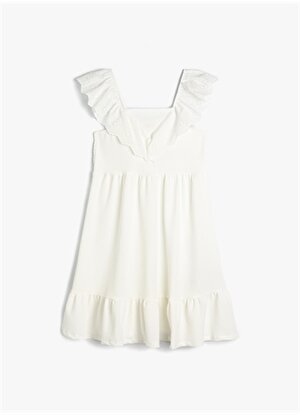 Koton Beyaz Kız Çocuk Midi Elbise 4SKG80005AK