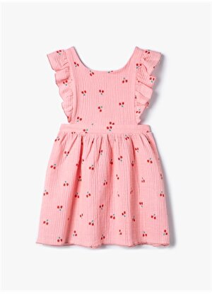 Koton Pembe Kız Çocuk Diz Üstü Elbise 4SMG80037AW-Y