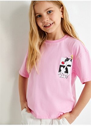 Koton Pembe Kız Çocuk T-Shirt 4SKG10238AK