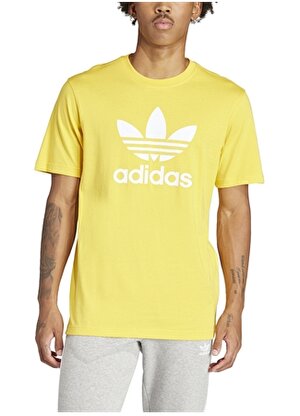 adidas Altın Erkek Yuvarlak Yaka T-Shirt IR7977 TREFOIL 