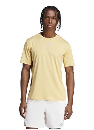 adidas Sarı Erkek Yuvarlak Yaka Normal Kalıp T-Shirt IS3719 HIIT 