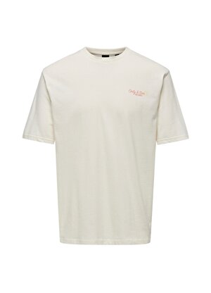 Only & Sons O Yaka Baskılı Beyaz Erkek T-Shirt ONSKOLT RLX SUMMER SS TEE