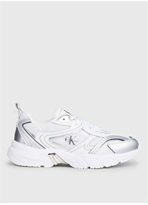 Calvin Klein Beyaz - Gümüş Kadın Deri Sneaker YW0YW0138101V 