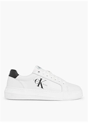 Calvin Klein Beyaz - Siyah Kadın Deri Sneaker YW0YW008230LB 