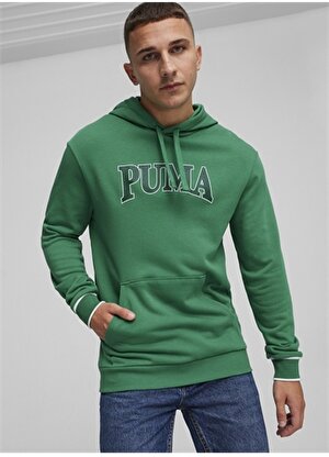 Puma 67896986  SQUAD Hoodie Yeşil Erkek Kapüşon Yaka Regular Fit Sweatshirt 