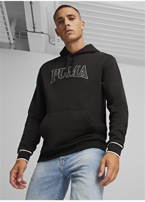 Puma 67896901  SQUAD Hoodie Siyah Erkek Kapüşon Yaka Regular Fit Sweatshirt 