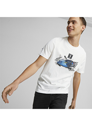 Puma 53891502 BMW MMS Tee M4 GT3 Beyaz Erkek Bisiklet Yaka Regular Fit T-Shirt 