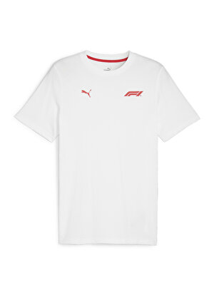 Puma Beyaz Erkek Bisiklet Yaka T-Shirt 62592102 F1 ESS Small Logo Tee