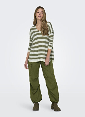 Only Yüksek Bel Rahat Yeşil Kadın Pantolon ONLOCEAN CARGO PANT OTW