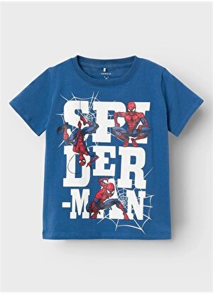 Name İt Desenli Lacivert Erkek T-Shirt NMMMAKAN SPIDERMAN SS TOP MAR