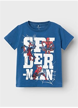 Name İt Desenli Koyu Mavi Erkek T-Shirt NMMMAKAN SPIDERMAN SS TOP MAR