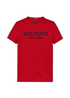 Tommy Hilfiger Baskılı Kırmızı Erkek T-Shirt NEW MONOTYPE TEE S/S