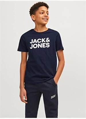 Jack & Jones Baskılı Mavi Erkek T-Shirt JJECORP LOGO TEE SS O-NECK NOOS JNR