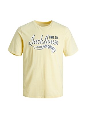 Jack & Jones Baskılı Sarı Erkek T-Shirt JJELOGO TEE SS NECK 2 COL 23/24 NOO
