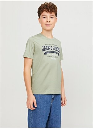 Jack & Jones Baskılı Yeşil Erkek T-Shirt JJELOGO TEE SS NECK 2 COL 23/24 NOO
