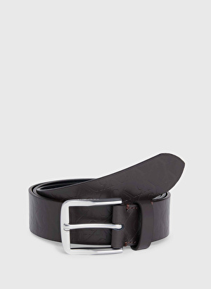 Calvin Klein Kahve Erkek Deri Kemer CLASSIC FLAT LTHR BELT 35MM AOP 