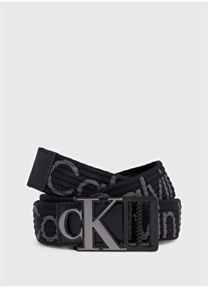 Calvin Klein Siyah - Gri Erkek Kemer MONOGRAM SLIDER WEBBING BELT35MM  