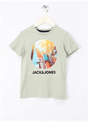 Jack & Jones Baskılı Yeşil Erkek Çocuk T-Shirt JJNAVIN TEE SS CREW NECK JNR