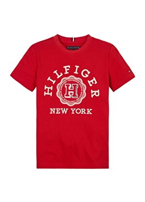 Tommy Hilfiger Baskılı Kırmızı Erkek T-Shirt MONOTYPE ARCH H SEAL TEE S/S