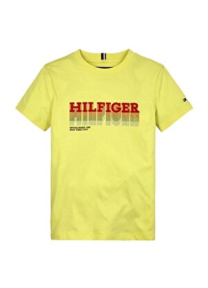 Tommy Hilfiger Baskılı Sarı Erkek T-Shirt FADE HILFIGER TEE S/S