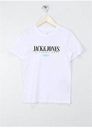 Jack & Jones Baskılı Beyaz Erkek Çocuk T-Shirt JORLUCCA FASTRUNNER1 TEE SS CREW JN
